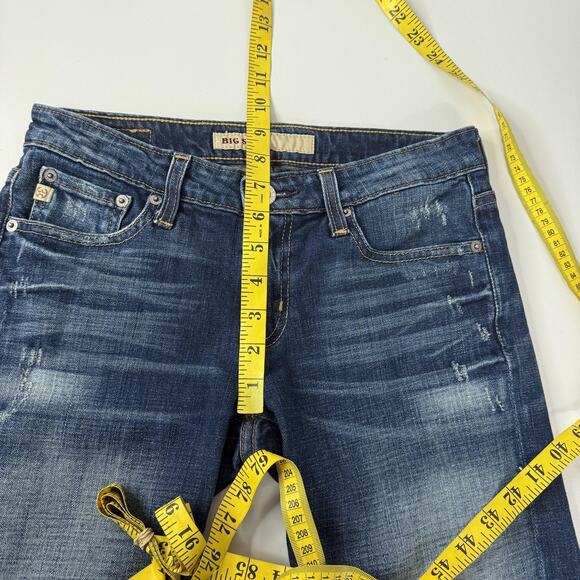 Big Star Denim Jean Shorts Womens 27 Blue Dark Wash Distressed Stretch Bermuda - Picture 10 of 12